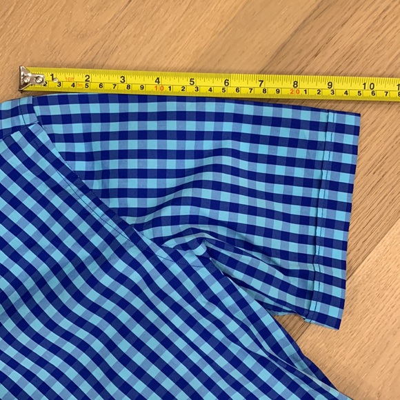 ZARA MEN BLUE CHECKERED SHORT SLEEVE DRESS SHIRT - SIZE SMALL - Picture 5 of 5